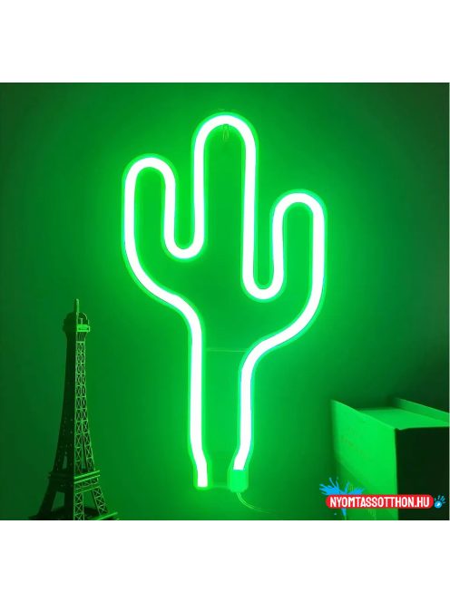 Fali LED-es neon világítás (kaktusz)