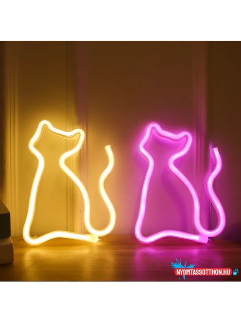 Fali LED-es neon világítás (cica)