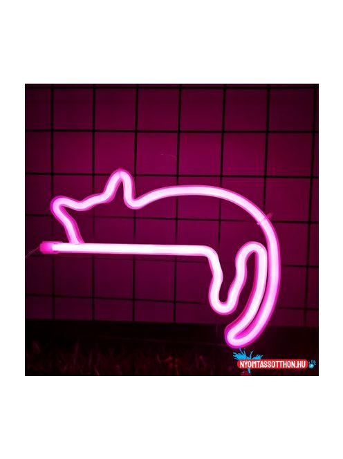 Fali LED-es neon világítás (fekvő cica)
