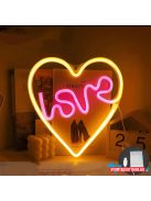 Fali LED-es neon világítás (Love Szívecske)